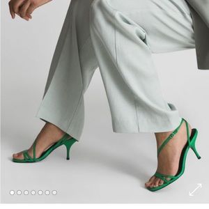 REISS Bali Strappy Sandal-Green Size 7